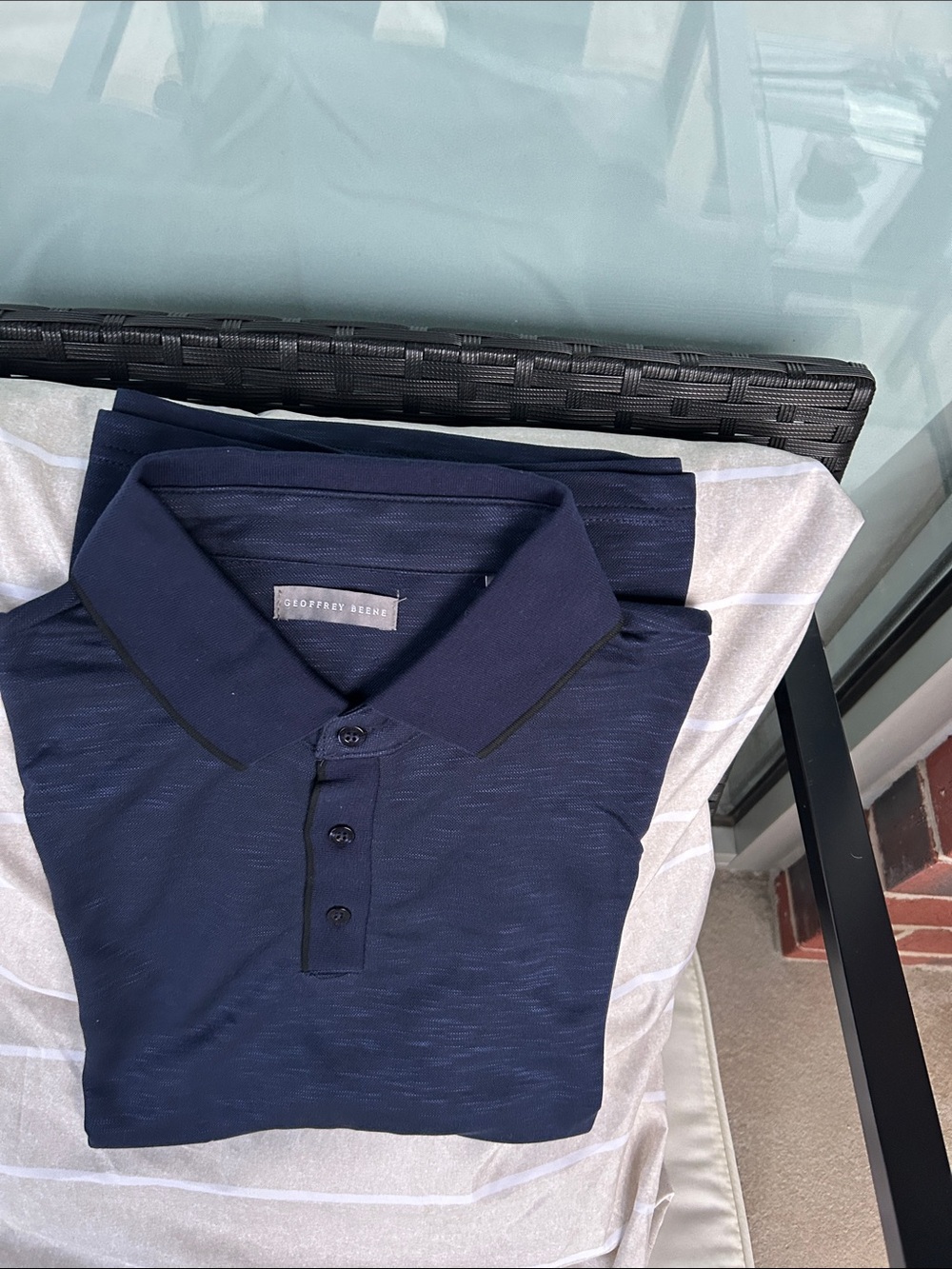 Geoffrey Beene Men's Navy Polo with Contrast Trim
